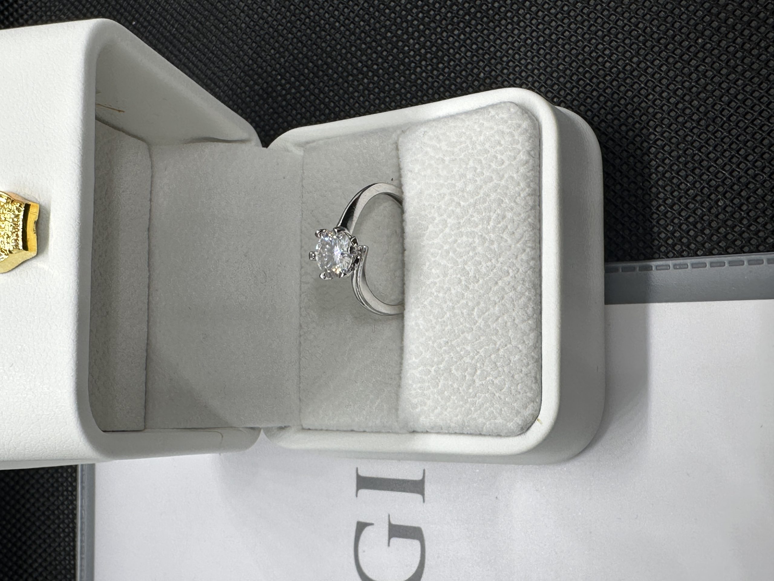 エタニティーリング 一 粒 ダイヤ リング 天然ダイヤモンド1.01ct GIA鑑定書 AU750指輪